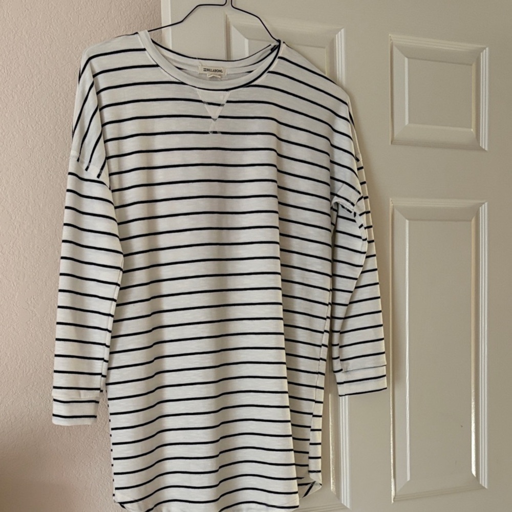 Billabong Black and White Striped Dress